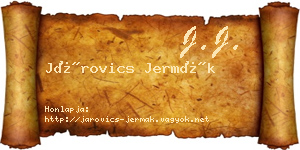 Járovics Jermák névjegykártya